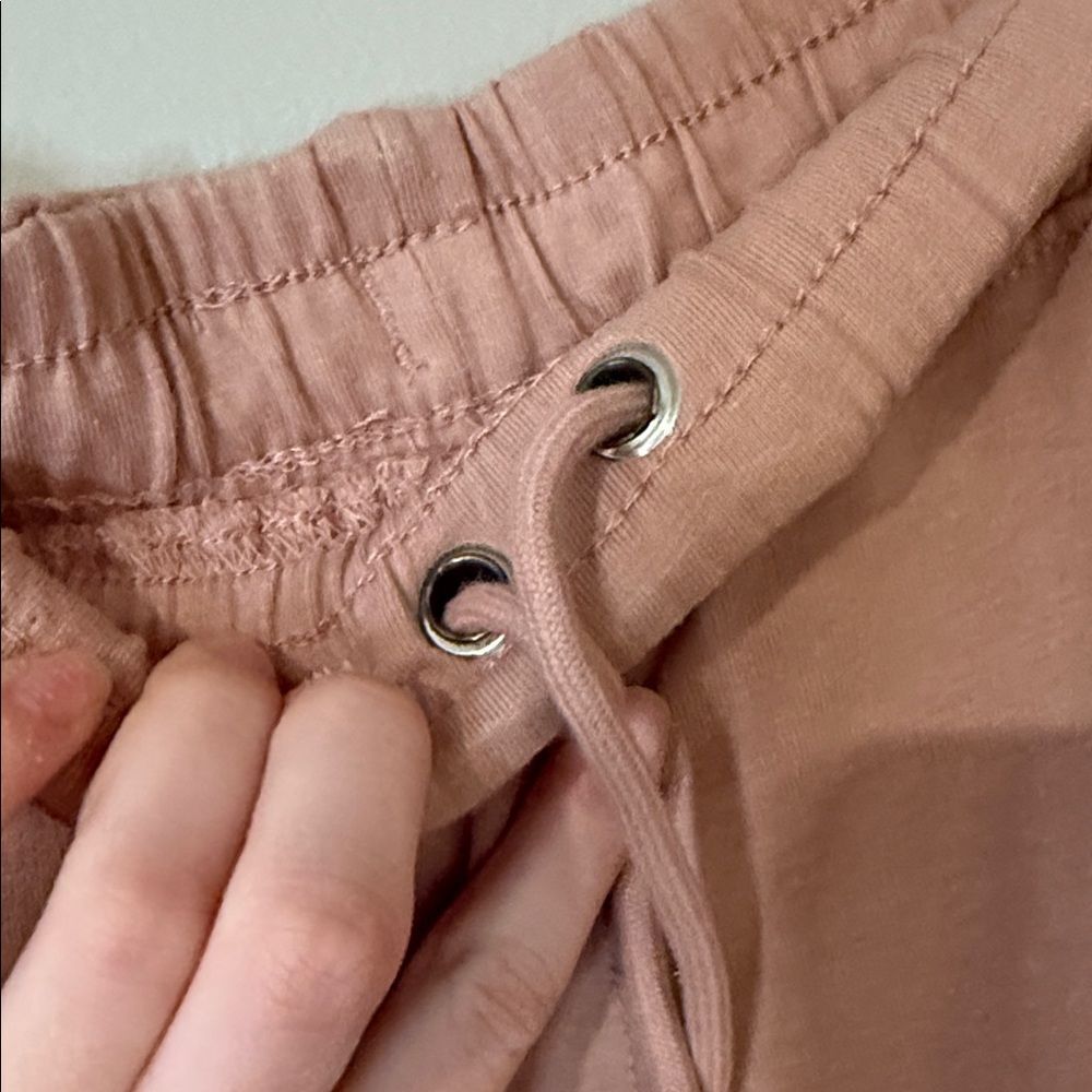 Free People movement dusty rose colored joggers with ankle zip and drawstring - Picture 11 of 13